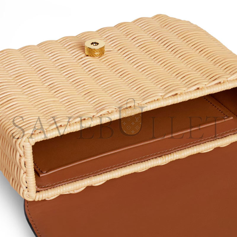Ce1i*e teen garance wicker and natural cowhide handbags 119672fuo.02nt ‎(18.5*13.5*7cm)